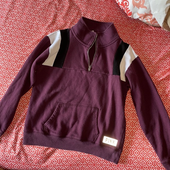 Pink Victoria Secret Lounge Quarter Zip - Picture 1 of 8